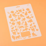 CRASPIRE Plastic Drawing Painting Stencils Templates, Rectangle, Animal Pattern, White, 25.5x17.4x0.04cm