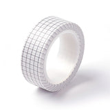 Craspire DIY Scrapbook Decorative Paper Tapes, Adhesive Tapes, Grid Pattern, White, 15mm, about 10m/roll