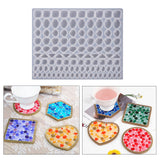 Silicone Molds, for DIY Mosaic Coasters, UV Resin & Epoxy Resin Craft Making, Mixed Shapes, White, 118x150x4.5mm, Inner Diameter: 7~15x4~12mm