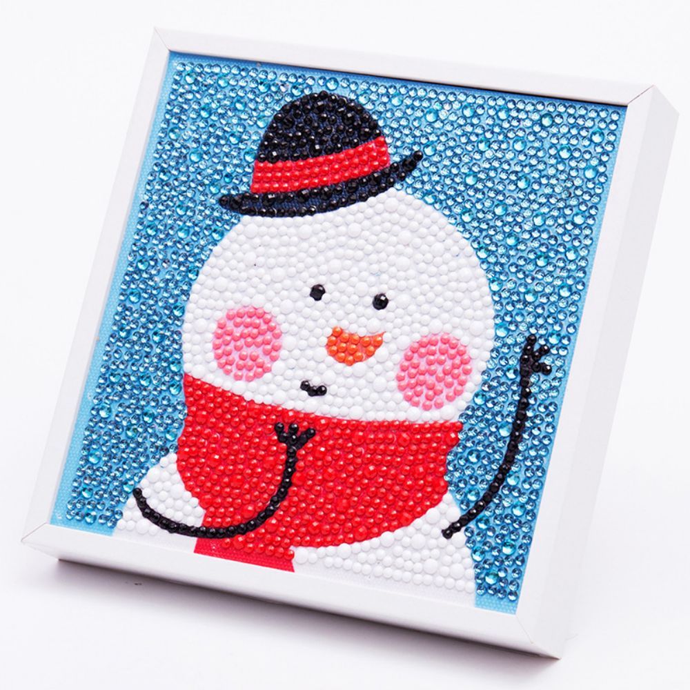 Craspire DIY Christmas Theme Diamond Painting Kits For Kids, Snowman  Pattern Photo Frame Making, with Resin Rhinestones, Pen, Tray Plate and  Glue