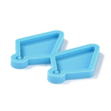 DIY Pendant Silicone Molds, for Earring Making, Resin Casting Molds, For UV Resin, Epoxy Resin Jewelry Making, Rhombus, Deep Sky Blue, 43x53x4mm, Hole: 2mm, Inner Diameter: 39x23mm