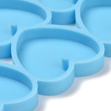 Heart Pendant Silicone Molds, Resin Casting Molds, for UV Resin & Epoxy Resin Jewelry Making, Light Sky Blue, 72.5x113x7.5mm, Hole: 3mm, Inner Diameter: 36x30.5mm