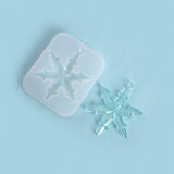 Christmas Theme DIY Snowflake Pendant Silicone Molds, Resin Casting Molds, for UV Resin & Epoxy Resin Jewelry Making, White, 93x77x10mm, Hole: 5mm, Inner Diameter: 82x65mm