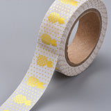 Craspire Foil Masking Tapes, DIY Scrapbook Decorative Paper Tapes, Adhesive Tapes, for Craft and Gifts, Pineapple, Gold, 15mm, 10m/roll