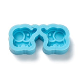 DIY Pendant Silicone Molds, for Earring Makings, Resin Casting Molds, For UV Resin, Epoxy Resin Jewelry Making, Elephant, Deep Sky Blue, 14.5x30.5x6mm, Inner Diameter: 10.5x12mm