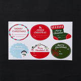 Craspire Christmas Mixed Shapes with Word Merry Christmas Writable Stickers, Self-Adhesive Paper Gift Tag Stickers, for Party, Decorative Presents, Mixed Color, 143x120x2mm, 10pcs/bag, 6 styles/pc, 10bags/set.