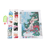 Craspire DIY Easter Theme Rabbit Pattern Full Drill Diamond Painting Canvas Kits, with Resin Rhinestones, Diamond Sticky Pen, Plastic Tray Plate and Glue Clay, Mixed Color, 405x300x0.2mm, Rhinestone: about 2.5mm in diameter, 1mm thick, 21bags, 5Set/Pack