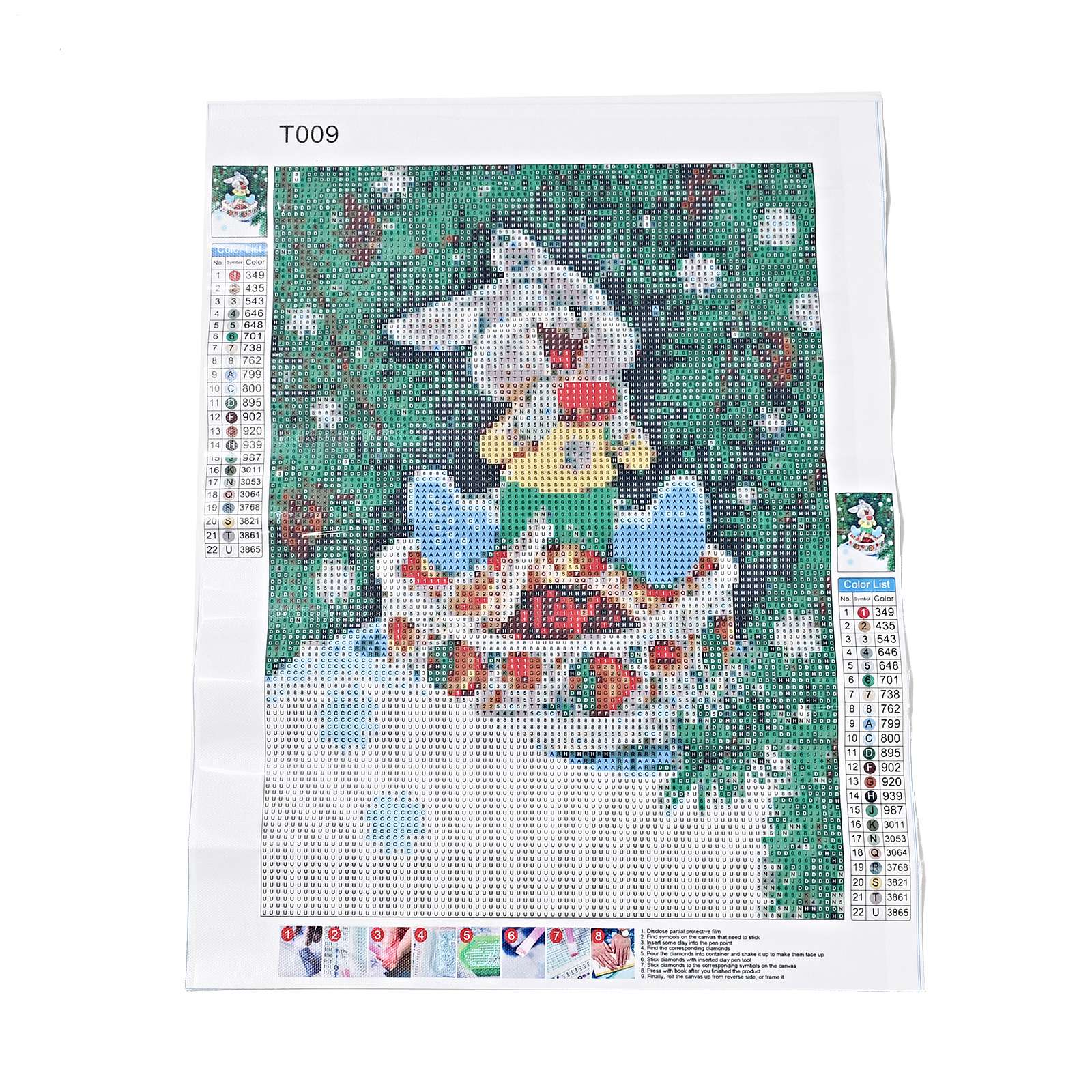 Craspire DIY Easter Theme Rabbit Pattern Full Drill Diamond Painting Canvas  Kits, with Resin Rhinestones, Diamond Sticky Pen, Plastic Tray Plate and