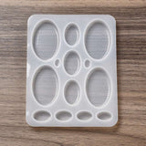 DIY Silicone Cabochons Molds, Resin Casting Molds, for UV Resin, Epoxy Resin Jewelry Making, Oval Pattern, 135x105x8.5mm, Inner Diameter: 10~49x7~31mm