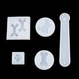 DIY Keychain Making, with Food Grade Silicone Molds, Iron Split Key Rings and Iron Open Jump Rings, White, Molds: 5pcs/set