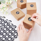 Craspire 4 Sheets 4 Style Flat Round Round Number Labels Stickers, Number Labels Circle Dot Decals, Black, 28x13.7x0.01cm, 1sheet/style