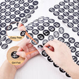 Craspire 4 Sheets 4 Style Flat Round Round Number Labels Stickers, Number Labels Circle Dot Decals, Black, 28x13.7x0.01cm, 1sheet/style