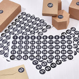 Craspire 4 Sheets 4 Style Flat Round Round Number Labels Stickers, Number Labels Circle Dot Decals, Black, 28x13.7x0.01cm, 1sheet/style