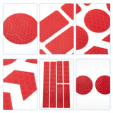Craspire 4 Sheet 4 Color Plastic Reflective Sticker, Rectangle & Flat Round, Mixed Color, 22x23.5x0.03cm, 4 color, 1set/color, 4set