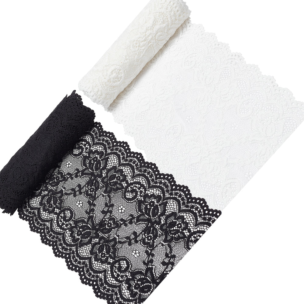 Black Lace Ribbon Floral White Lace Trim Lace Fabric for Wedding
