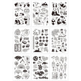 Craspire Acrylic Stamps, for DIY Scrapbooking, Photo Album Decorative, Cards Making, Stamp Sheets, Mixed Patterns, 16x11x0.3cm, 9styles, 1sheet/style, 9sheets/set