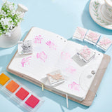 Craspire 6Pcs 6 Style Acrylic & Rubber Stamps, for DIY Craft Card Scrapbooking Supplies, Rectangle, Flower Pattern, 3.1x3.6x1.8cm, 1pc/style