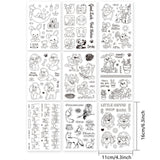 Craspire 9 Sheets 9 Style PVC Plastic Stamps, for DIY Scrapbooking, Photo Album Decorative, Cards Making, Stamp Sheets, Animal Pattern, 16x11x0.3cm, 1sheet/style