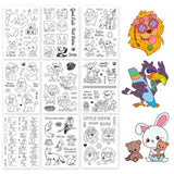 Craspire 9 Sheets 9 Style PVC Plastic Stamps, for DIY Scrapbooking, Photo Album Decorative, Cards Making, Stamp Sheets, Animal Pattern, 16x11x0.3cm, 1sheet/style