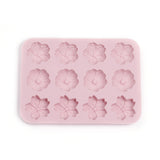 Food Grade Silicone Molds, Fondant Molds, Ice Cube Molds, For DIY Cake Decoration, Chocolate, Candy, UV Resin & Epoxy Resin Jewelry Making, Sakura Flower, Pink, 170x126x11mm, Flower: 35x32mm, 33mm, 33mm