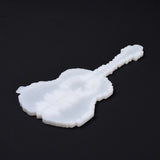 DIY Decoration Silicone Molds, Resin Casting Molds, For UV Resin, Epoxy Resin Jewelry Making, Guitar, White, 29x134x8mm