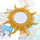 Sun Mirror Silicone Molds, for Wall Mirror Resin Casting Molds, UV Resin & Epoxy Resin Crafts Making, White, 290x290x13mm, Mirror Round 85mm, Inner Diameter: 280x280mm