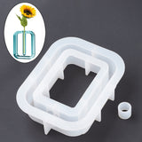 Vase Silicone Molds, for Plant Propagation Hydroponic Plants, Resin Casting Molds, Epoxy Resin Making, Rectangle, White, 168x127x39mm