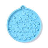 Christmas Ball with Snowflake Pendant Silicone Molds, Resin Casting Molds, for UV Resin, Epoxy Resin Craft Making, Deep Sky Blue, 81x75x6mm, Hole: 3mm