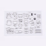 Craspire Silicone Stamps, for DIY Scrapbooking, Photo Album Decorative, Cards Making, Cat and Dog, Clear, 6~38x7~33mm, 10pcs/set