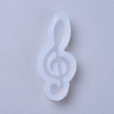 Silicone Molds, Resin Casting Molds, For UV Resin, Epoxy Resin Jewelry Making, Musical Note, White, 42.5x18.5x8mm, Inner Diameter: 13.5x39mm