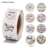 Craspire DIY Scrapbook, 1 Inch Thank You Stickers, Decorative Adhesive Tapes, Flat Round with Word Thank You, Colorful, 25mm, about 500pcs/roll, 5rolls/set