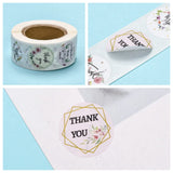 Craspire DIY Scrapbook, 1 Inch Thank You Stickers, Decorative Adhesive Tapes, Flat Round with Word Thank You, Colorful, 25mm, about 500pcs/roll, 5rolls/set