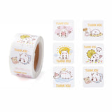 Craspire Adhesive Thank You Stickers Roll, Square Paper Gift Picture Stickers, Word, 3.3x5.9cm, 10pcs/set