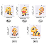 Craspire PVC Self Adhesive Stickers, for Kids Waterproof Bee Sticker Laptop Stickers Pack, Bees Pattern, 2.3~7.6x3.7~8.5x0.02cm, 50pcs/bag, 1bag