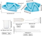 DIY Watermelon Straw Topper Silicone Molds Kits, Food Grade Resin Casting Molds, For UV Resin, Epoxy Resin Jewelry Making, with Plastic Pipettes, Latex Finger Cots, Plastic Measuring Cup, Sky Blue, 73x103.5x12mm, Inner Size: 39.5x21.5mm and 49.5x50mm