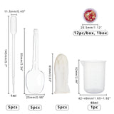 Epoxy Resin Crafts, with Silicone Molds, Disposable Plastic Transfer Pipettes & Latex Finger Cots, Measuring Cup Plastic Tools, Disposable Flatware Spoons and Nail Art Sequins/Paillette, White, 249x11.5mm, 1pc/set