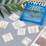 Craspire 9Pcs 9 Styles Nickel Self-adhesive Picture Stickers, Golden, Wing Pattern, 40x40mm, 1pc/style