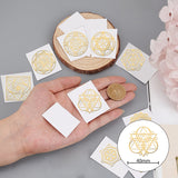 Craspire 9Pcs 9 Style Custom Carbon Steel Self-adhesive Picture Stickers, Mixed Shape, Golden, Mixed Patterns, 40x40mm, 1pc/style