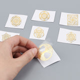 Craspire 9Pcs 9 Style Custom Carbon Steel Self-adhesive Picture Stickers, Mixed Shape, Golden, Mixed Patterns, 40x40mm, 1pc/style