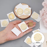 Craspire 9Pcs 9 Style Custom Carbon Steel Self-adhesive Picture Stickers, Mixed Shapes, Golden, Mixed Patterns, 40x40mm, 1pc/style