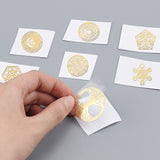 Craspire 9Pcs 9 Style Custom Carbon Steel Self-adhesive Picture Stickers, Mixed Shapes, Golden, Mixed Patterns, 40x40mm, 1pc/style