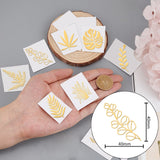 Craspire 9Pcs 9 Styles Custom Carbon Steel Self-adhesive Picture Stickers, Leaf Pattern, 40x40mm, 1pc/style