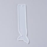 Silicone Bookmark Molds, Resin Casting Molds, Fish Tail, White, 143x35x4.5mm, Inner Diameter: 140x33mm