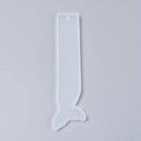 Silicone Bookmark Molds, Resin Casting Molds, Fish Tail, White, 143x35x4.5mm, Inner Diameter: 140x33mm