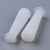 Pendulum Crystal Silicone Molds, Quartz Crystals Pendants Molds, For UV Resin, Epoxy Resin Jewelry Making, White, 1.9x7cm, Inner Diameter: 0.9cm