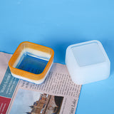 DIY Flower Pot Silicone Molds, Resin Casting Molds, For UV Resin, Epoxy Resin Jewelry Making, Square, White, 70x70x35mm, Inner Diameter: 60x60mm