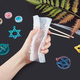 DIY Star of David & Ankh Cross Silicone Pendant Molds, Resin Casting Molds, with Plastic Transfer Pipettes & Measuring Cup & Spoons, Latex Finger Cots, Nail Art Sequins, Mixed Color, 130x145x8mm, 1pc