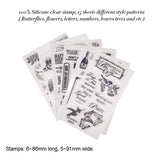 Craspire 1 Set Transparent Silicone Stamp Clear DIY Scrapbooking Craft Stamps Mixed Stamp Sheets For DIY Scrapbooking Photo Album Decorative