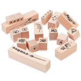 22PCS Plant & Flower Decorative Mounted Rubber Stamp Set