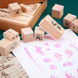 22PCS Plant & Flower Decorative Mounted Rubber Stamp Set